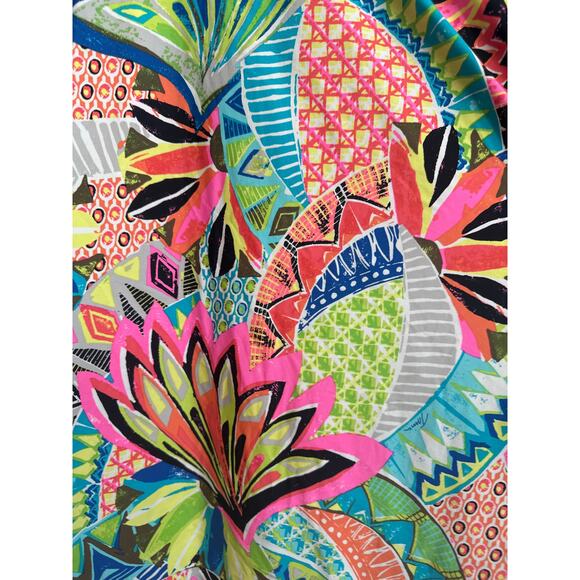 Trina Turk Recreation Bright Multicolor Tropical Swim Cover - Picture 4 of 8